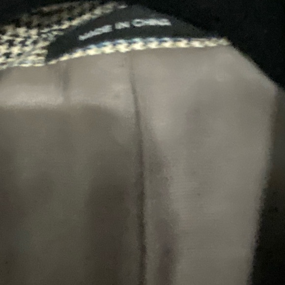 CHAPS Men's 100% Silk Olive Houndstooth Two-Button Blazer Sport Coat Jacket 42L - Picture 6 of 7